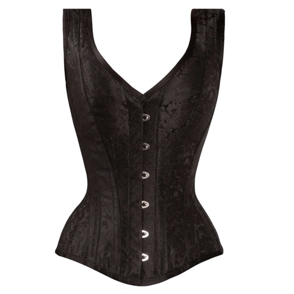 Corset Story Black Brocade Waist Taming
Overbust With Shoulder Straps 36 Waist - Picture 4 of 10
